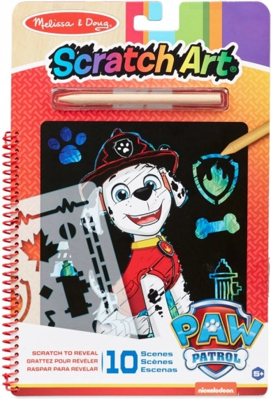 Melissa & Doug PAW PATROL sztuka zdrapywana – Marshall, kreatywny blok