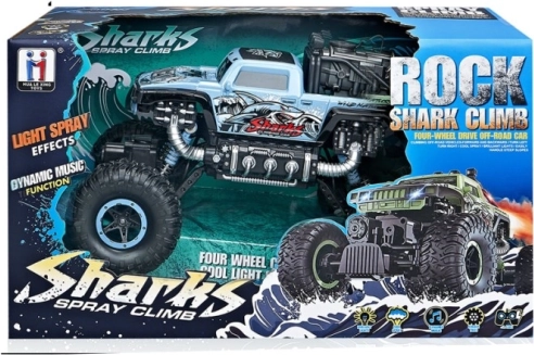 Auto RC Rock Shark z efektem mgły – niebieskie