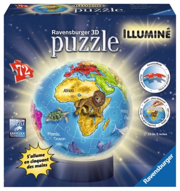 RAVENSBURGER Świecący puzzleball Globus 72 elementy
