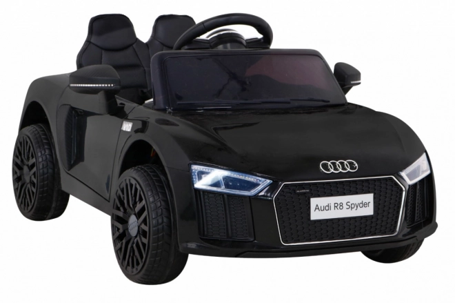 Audi R8 dziecięce elektryczne autko czarne z pilotem, kołami EVA, wolnym startem i MP3 LED