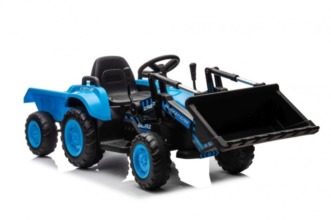 Elektryczny dziecięcy traktor z łyżką niebieski