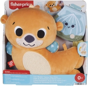 Fisher-Price urocza wydra 2w1 – poduszka do leżenia na brzuszku i grzechoczący przyjaciel