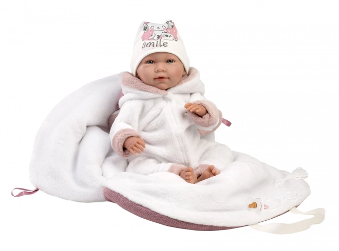 Llorens 74048 NOWORODEK - realistyczna lalka niemowlak ze dźwiękiem i miękkim, materiałowym ciałem - 42 cm