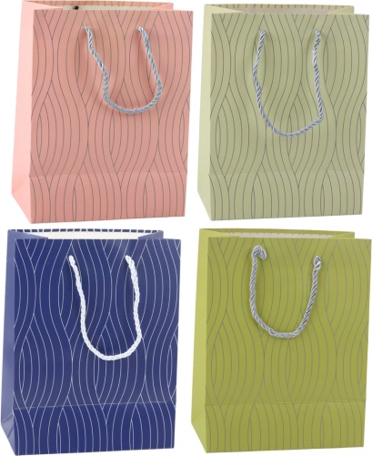 Papierowa torba prezentowa z falistym wzorem 23 x 18 x 10,5 cm