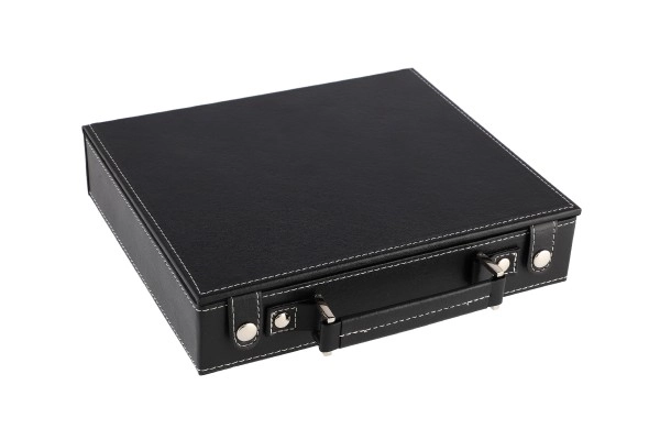 Zestaw pokerowy 100 szt. + karty + kostki w walizce w pudełku 28x25x8cm