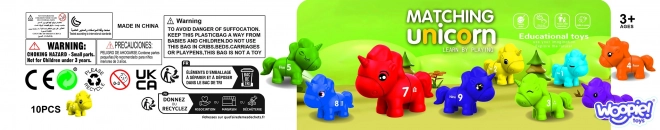 Montessori zestaw do nauki liczb i kolorów Jednorożce