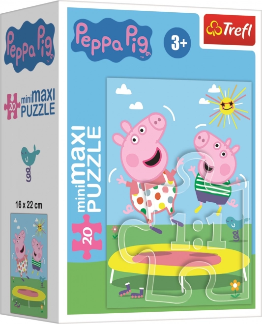 TREFL Puzzle Świnka Peppa: Na trampolinie 20 elementów