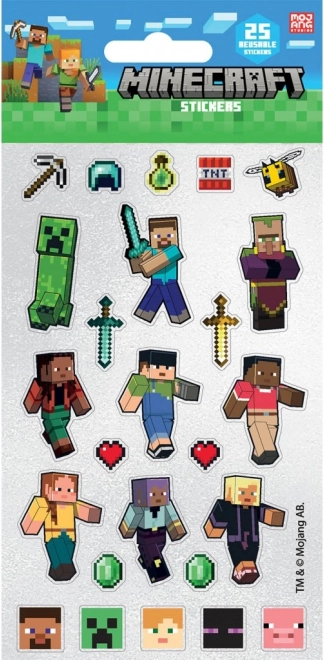 Minecraft błyszczące wielokrotnego użytku naklejki