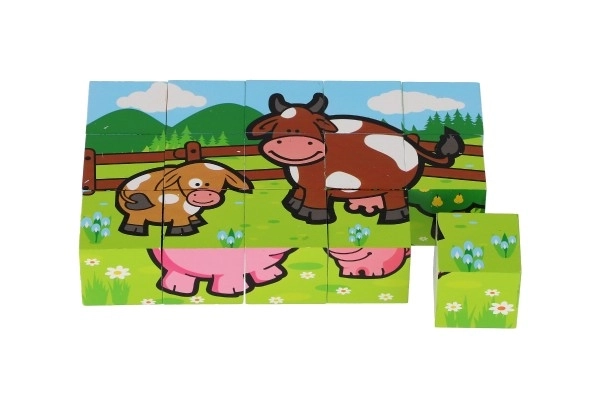 Drewniane klocki Moje pierwsze zwierzątka 15 szt.