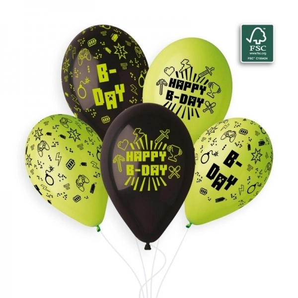 Balon / Balony z nadrukiem minecraft 13'' średnica 33cm 5 sztuk w woreczku