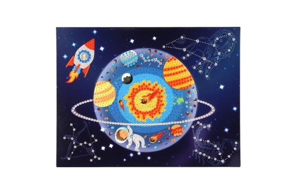Kreatywny zestaw malowania diamentowego Kosmos z naklejkowymi diamentami w pudełku 21x27x3cm