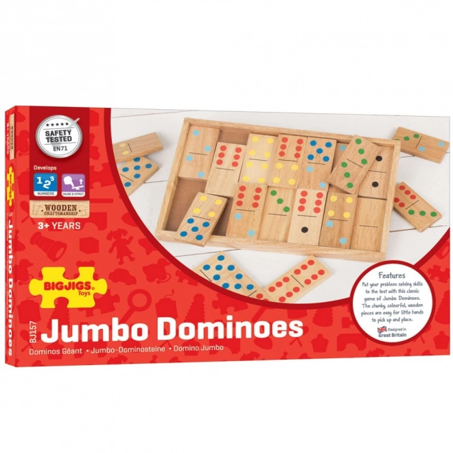 Duże drewniane domino Bigjigs Toys
