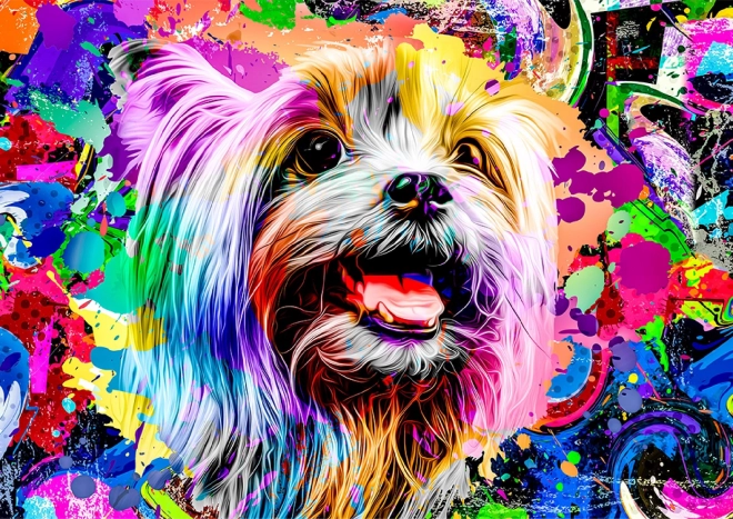 Drewniane puzzle Pop Art Yorkshire Terrier od Wooden City
