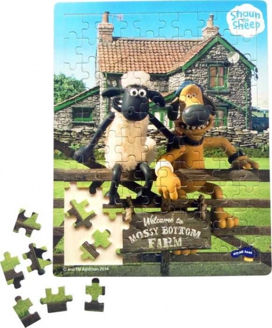 Drewniane puzzle Small Foot – Baranek Shaun, 100 elementów