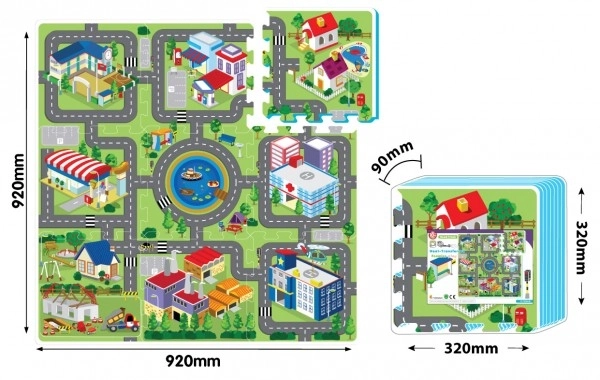 Piankowe puzzle z motywem miasta 9 szt.