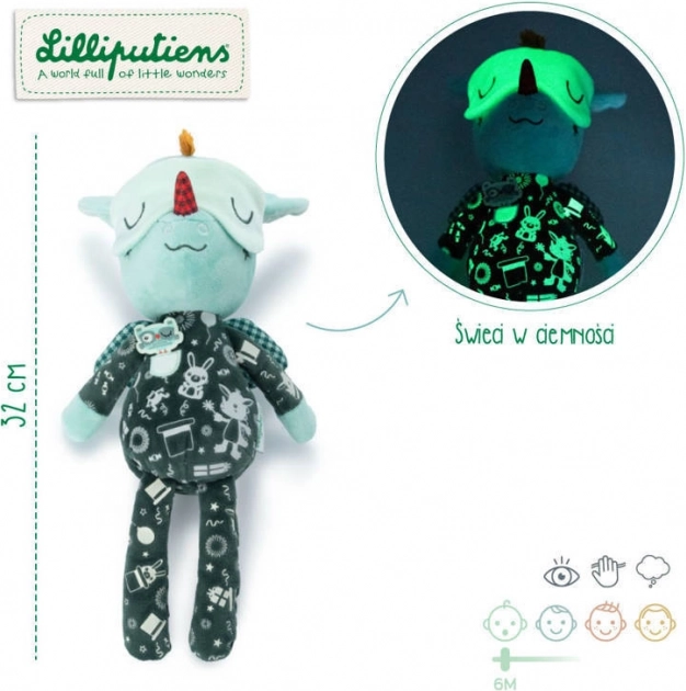 Lilliputiens przytulanka do zasypiania z elementami fluorescencyjnymi smok JOE 6m+