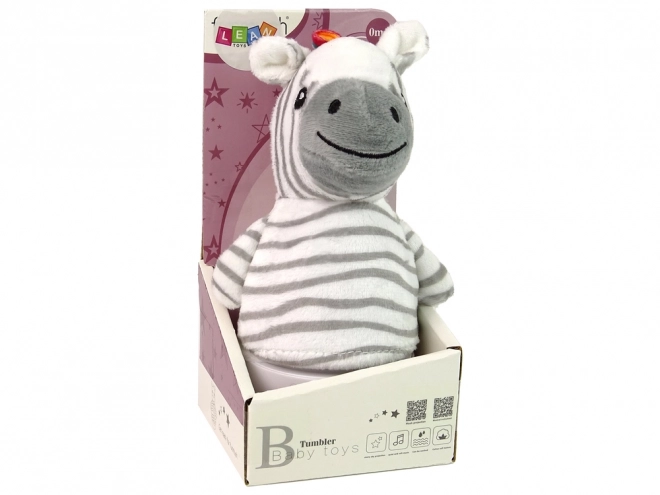 Dziecięca huśtawka zebra z lampką i melodią