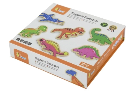 Drewniane magnesy 20 szt. - dinozaury