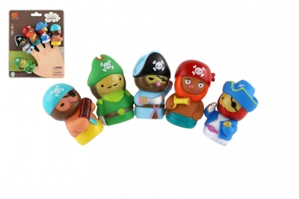 Pacynka na palec piraci 5 sztuk guma 6cm na karcie 16,5x20cm