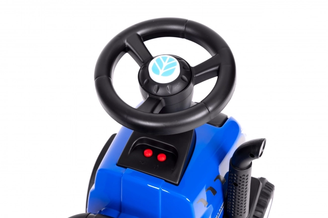 Dziecięcy traktor z przyczepką, interaktywna kierownica, dźwięki, niebieski kolor