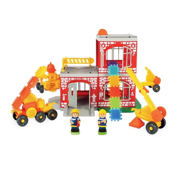 Kreatywne klocki Pin Bricks Straż Pożarna 100 sztuk + 2 figurki