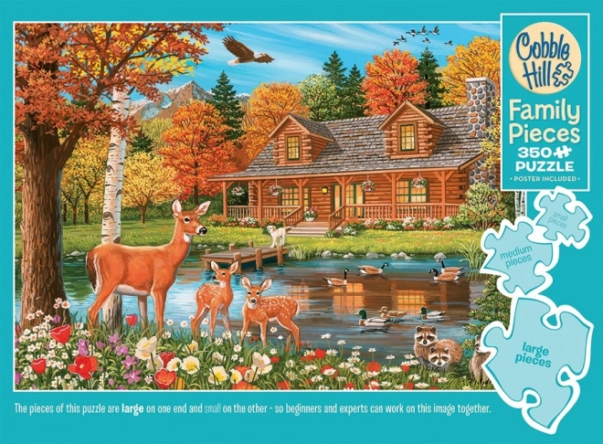 COBBLE HILL Rodzinne puzzle Staw przy domku 350 elementów