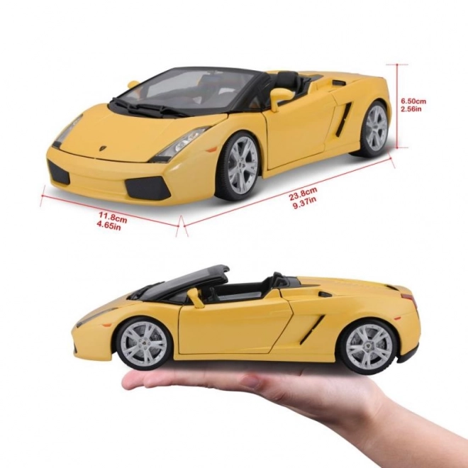 Metalowy model samochodu Lamborghini Gallardo Spyder żółty