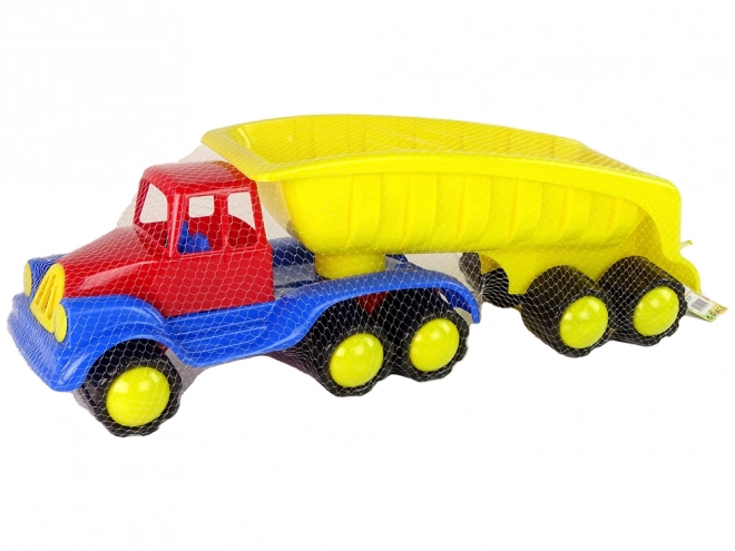 Duża żółta ciężarówka z przyczepą 45 cm