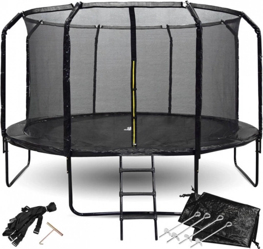 Ogrodowa trampolina SkyFlyer 426 cm z siatką ochronną i drabinką