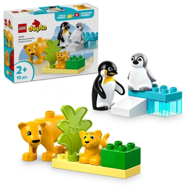 Lego Duplo Rodziny dzikich zwierząt: Pingwiny i lwy