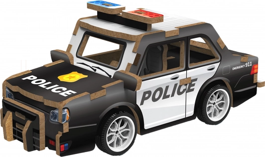 3D drewniane puzzle policyjnego auta