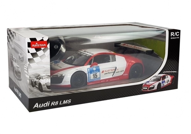 Rastar Audi R8 LMS zdalnie sterowany samochód 1:14 biało-czerwony
