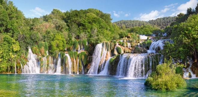 Puzzle 4000 elementów Wodospady KRKA, Chorwacja CASTORLAND