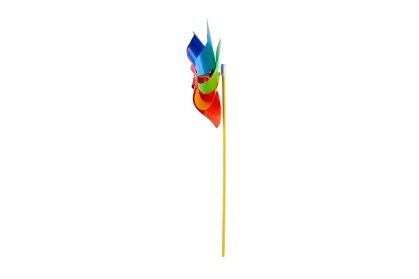 Wiatraczek średnica 22cm kolorowy tęczowy plastik 47cm