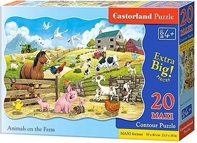 Puzzle maxi 20 elementów Racing Action – Zwierzęta