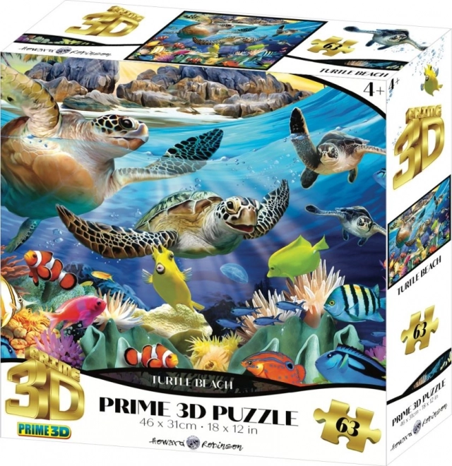 3D puzzle żółw 63 elementów