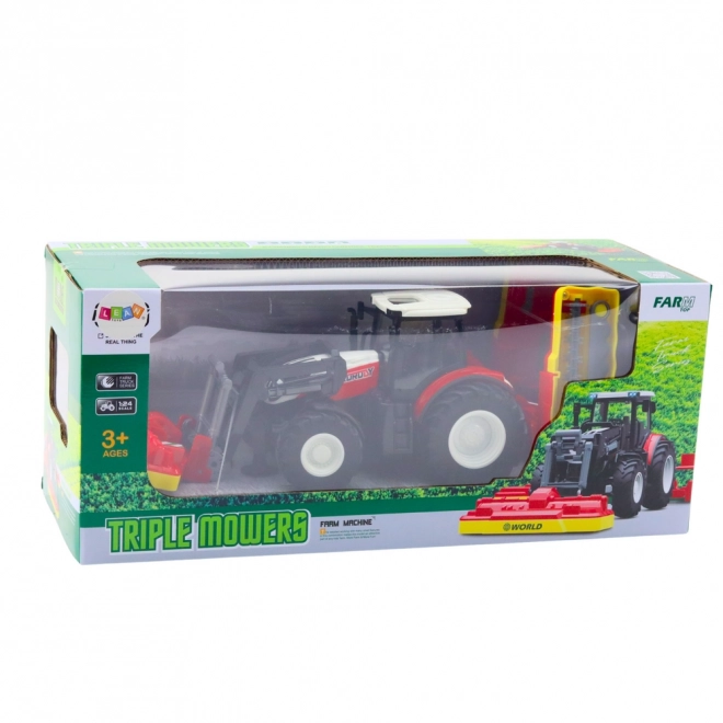 Zdalnie sterowany traktor z kosiarkami do trawy