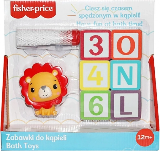 Zabawka do kąpieli Literki i cyferki z figurką lwa Fisher Price
