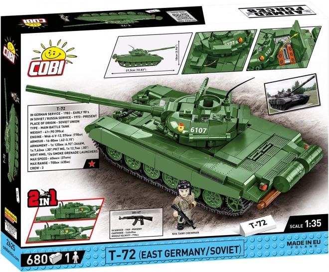 COBI 2625 Siły Zbrojne T-72 (NRD/ZSRR), 1:35, 680 k, 1 f