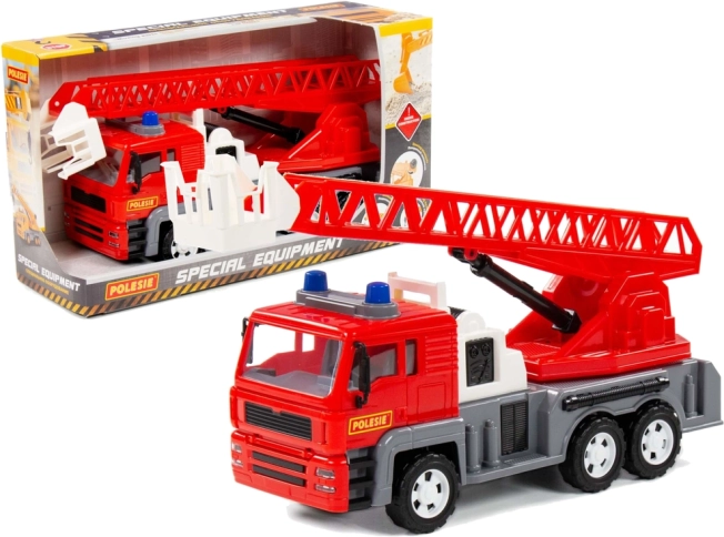 Wóz strażacki Almaz z wysuwanym drabiną 70 cm – czerwony