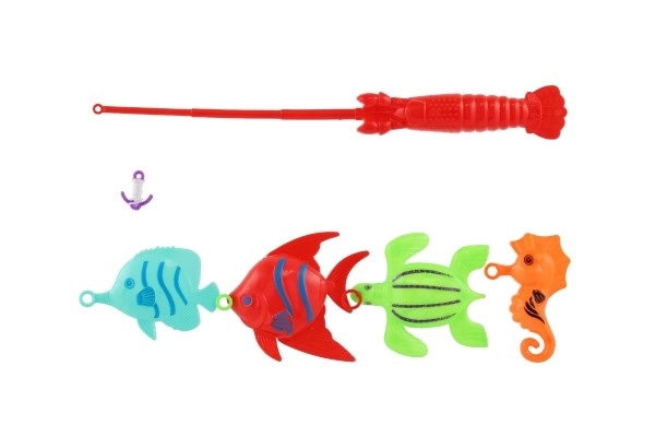 Gra ryby/wędkarz z wędką 26cm plastik 5 kolorów na karcie 15,5x49x2cm