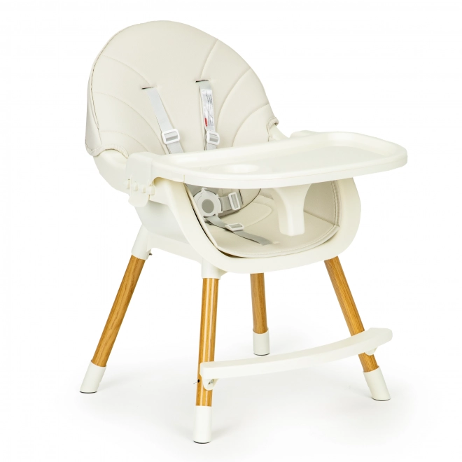ECOTOYS Krzesełko do karmienia 2w1 Beżowe
