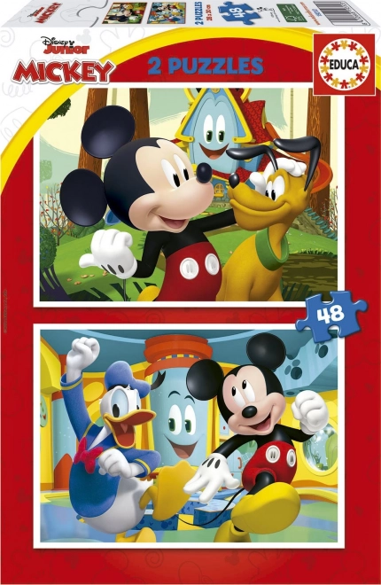 Puzzle EDUCA Myszka Miki – Park rozrywki 2×48 elementów