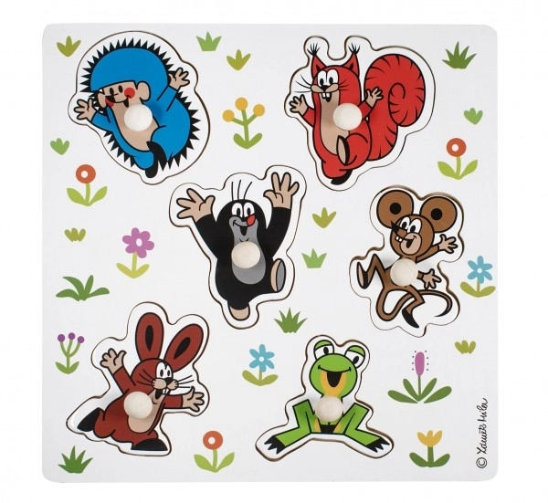Detoa Drewniane puzzle wkładane Krecik małe