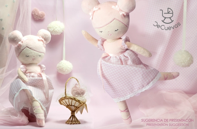 DeCuevas 20046 Pluszowa lalka NIZA - 36 cm z kołyską