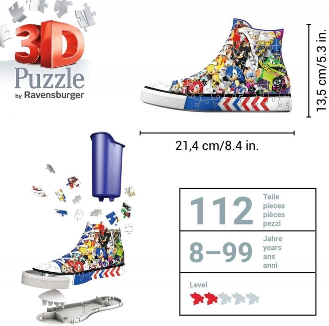 Ravensburger 3D puzzle sneaker Jeż Sonic 112 części