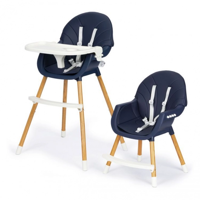Ecotoys Krzesełko do karmienia 2w1 niebieskie