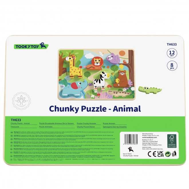 Drewniane puzzle ZOO Safari dla dzieci