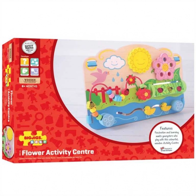 Bigjigs Baby Drewniana deska motoryczna kwiaty