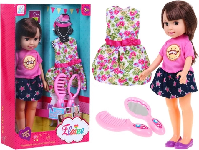 Duża lalka do stylizacji dla dzieci 3+ z akcesoriami – Brunetka